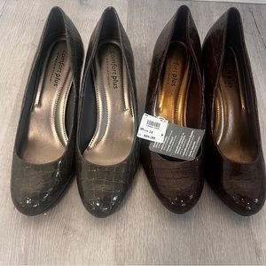 Comfort Plus by Predictions Women’s size 10 heels in Grey, and Brown NEW!